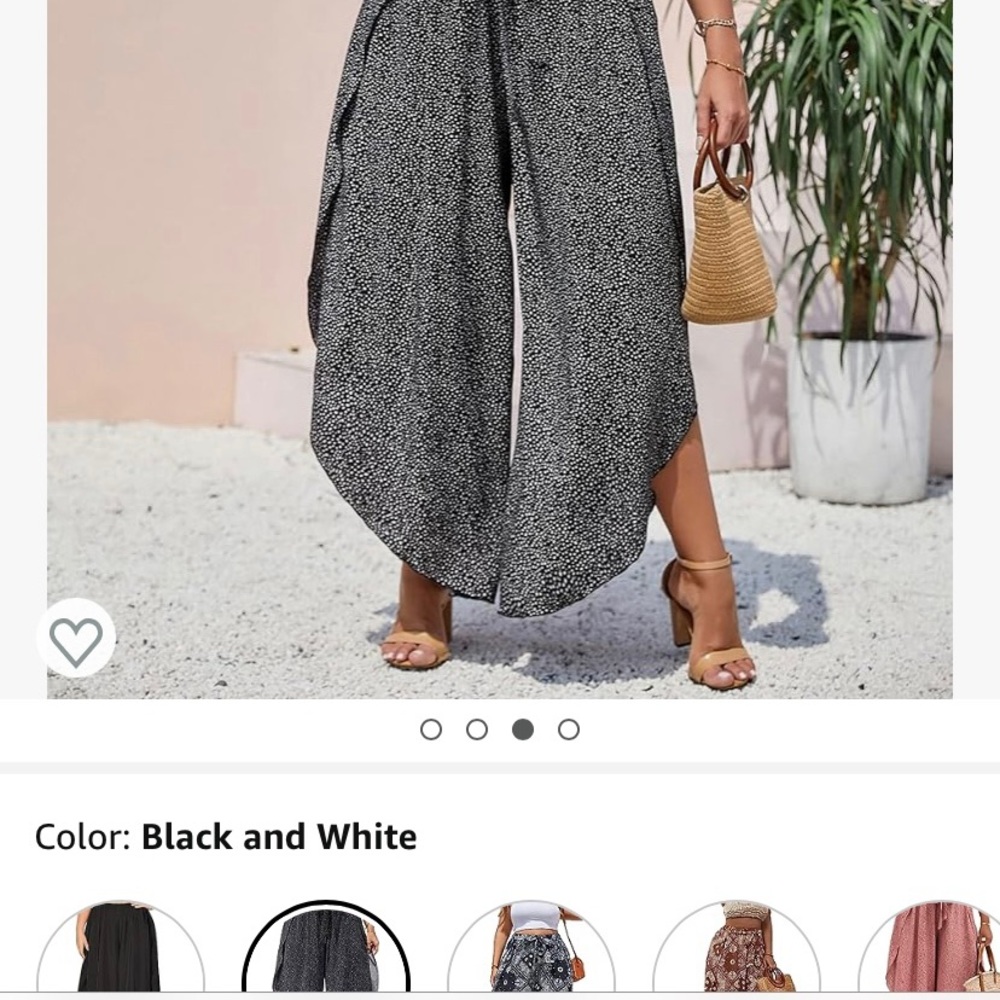 Black and white wide leg pants - Picture 2 of 3